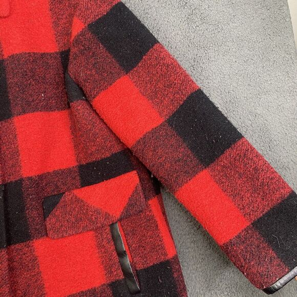 Pendleton Coat Mens Medium Wool Blend Buffalo Plaid Snap Front Crest Patch - Picture 3 of 16